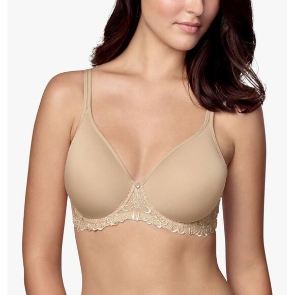 Bali B3443X One Smooth Ultra Light Embroidered Full-Figure Bra Nude Size 38C NWT - Picture 1 of 5
